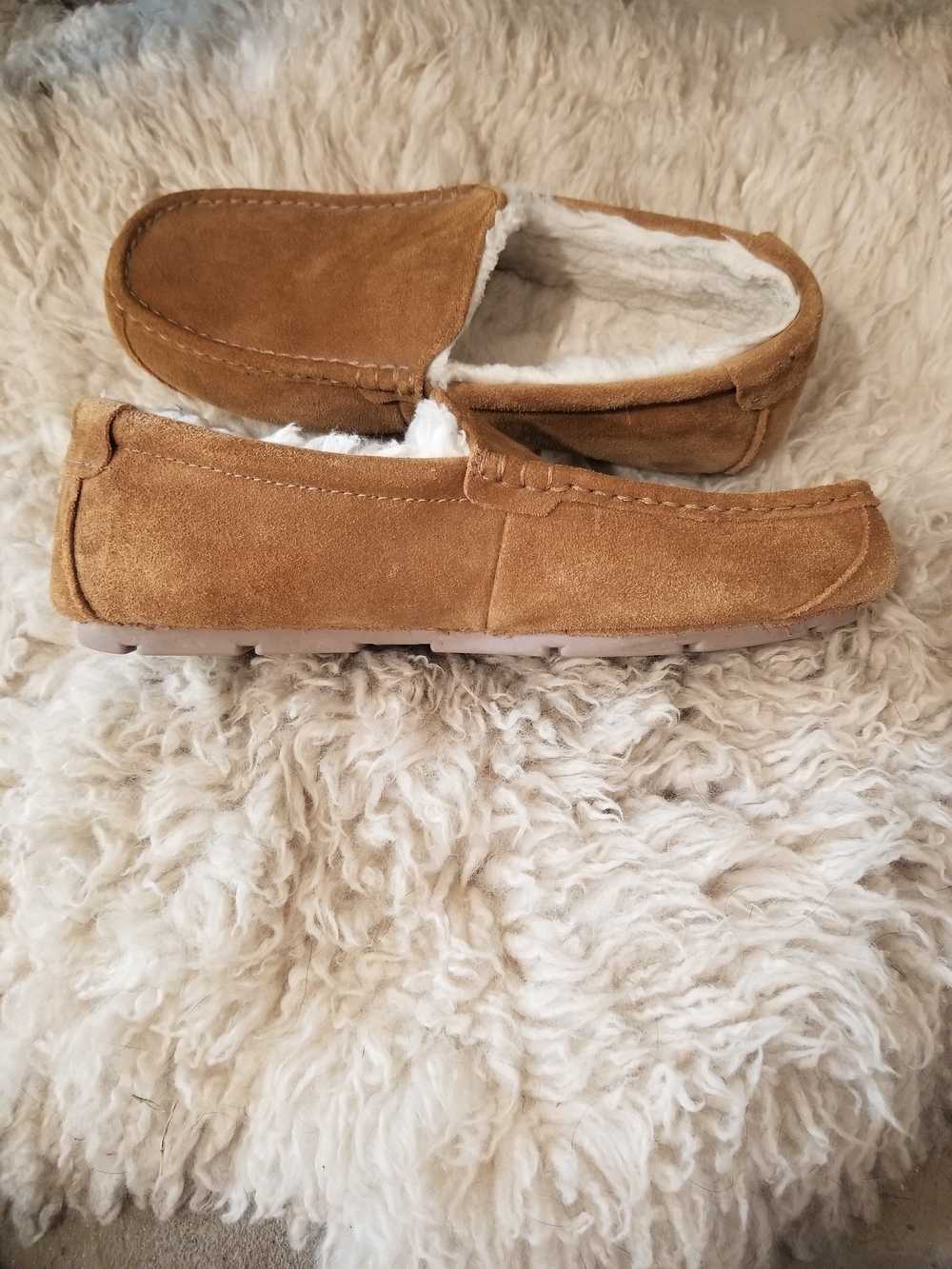 Men's UGG Koolaburra Suede Slip-On Loafers with Plush White Lining